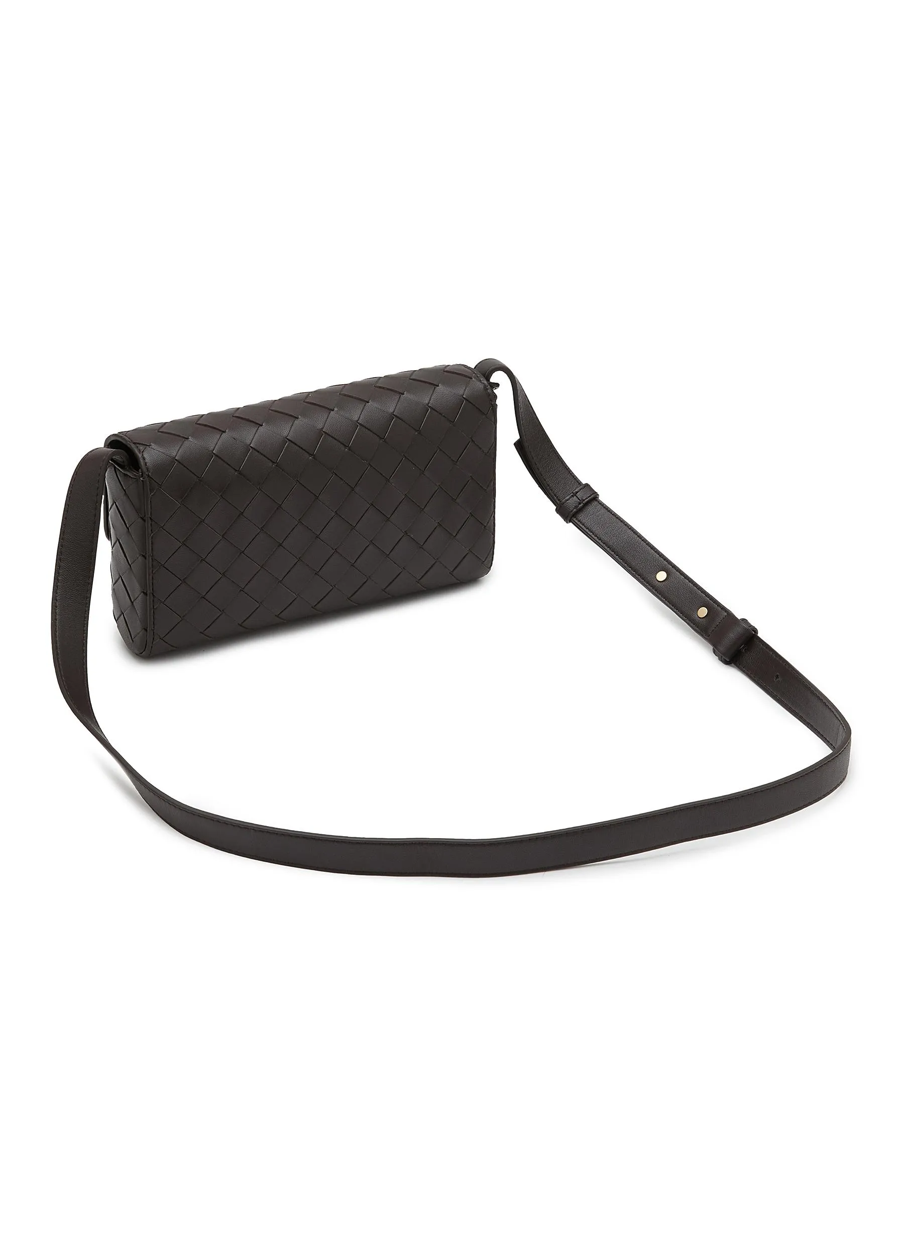 -----------BOTTEGA VENETA ---- ------------ ----Mini Intrecciato 15 Leather Crossbody Bag --