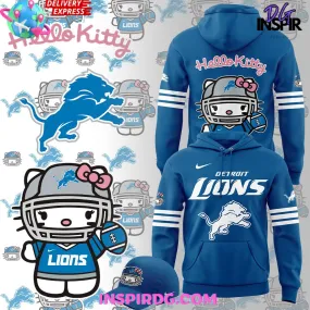 -Detroit Lions x Hello Kitty 2024 Blue Hoodie