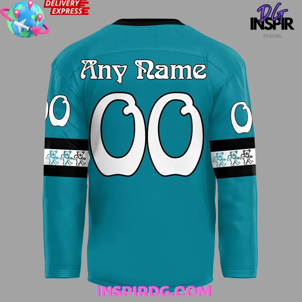 -San Jose Sharks Grateful Dead Night 2024 Blue Hockey Jersey
