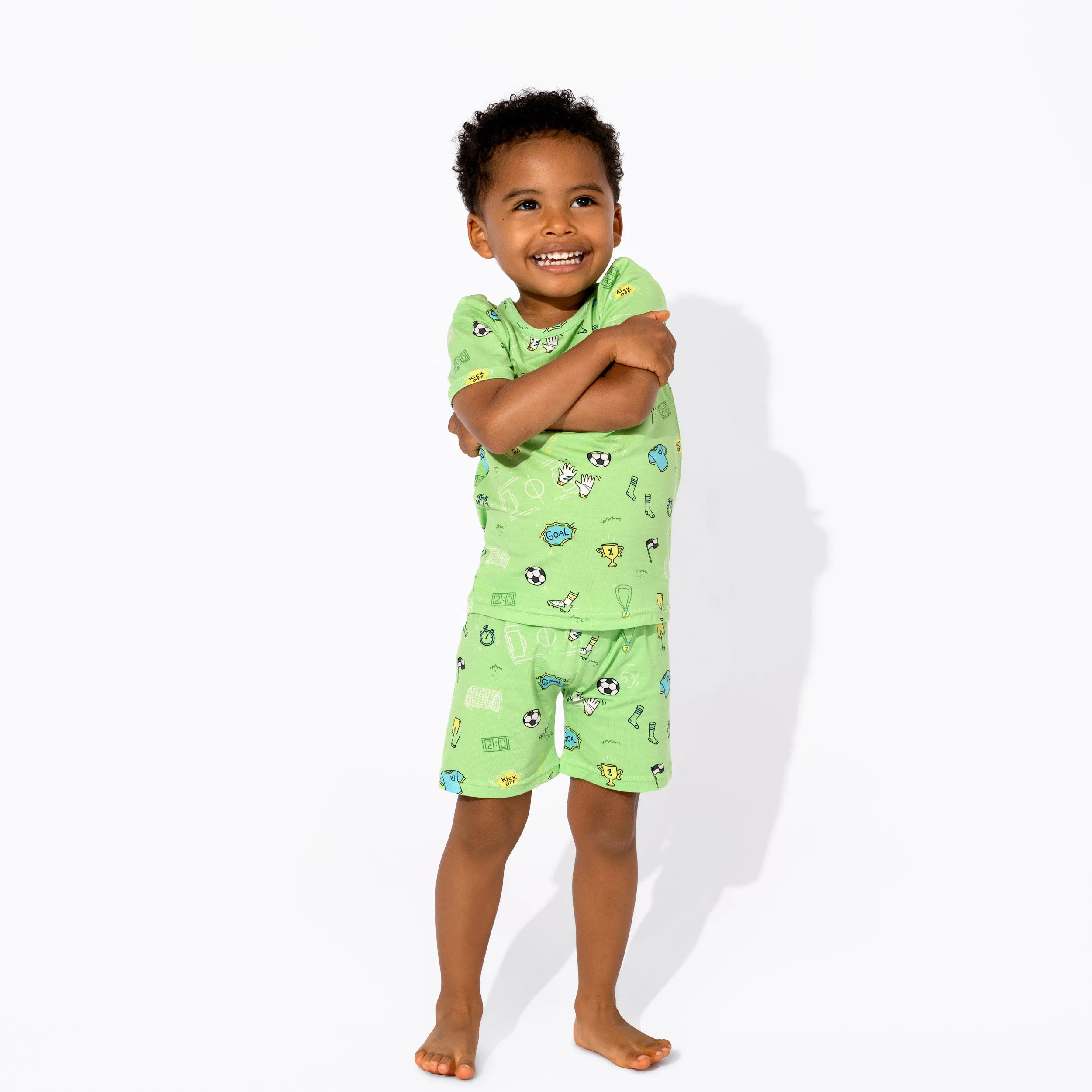 ---Soccer Bamboo Kids Pajama Short Set--