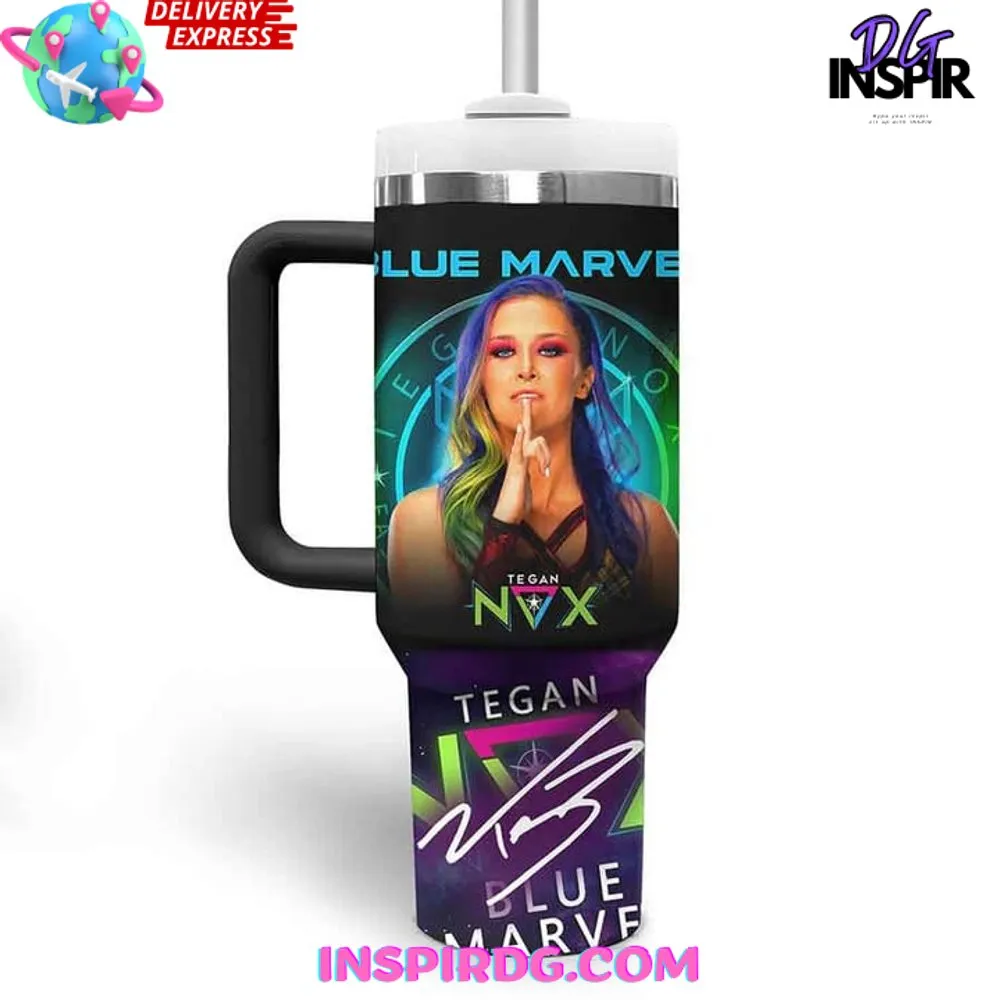 -Tegan Nox Blue Marvel WWE Stanley Tumbler Cup
