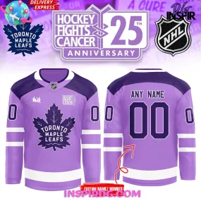 -Toronto Maple Leafs x Hockey Fights Cancer Night 2024 Purple Hockey Jersey