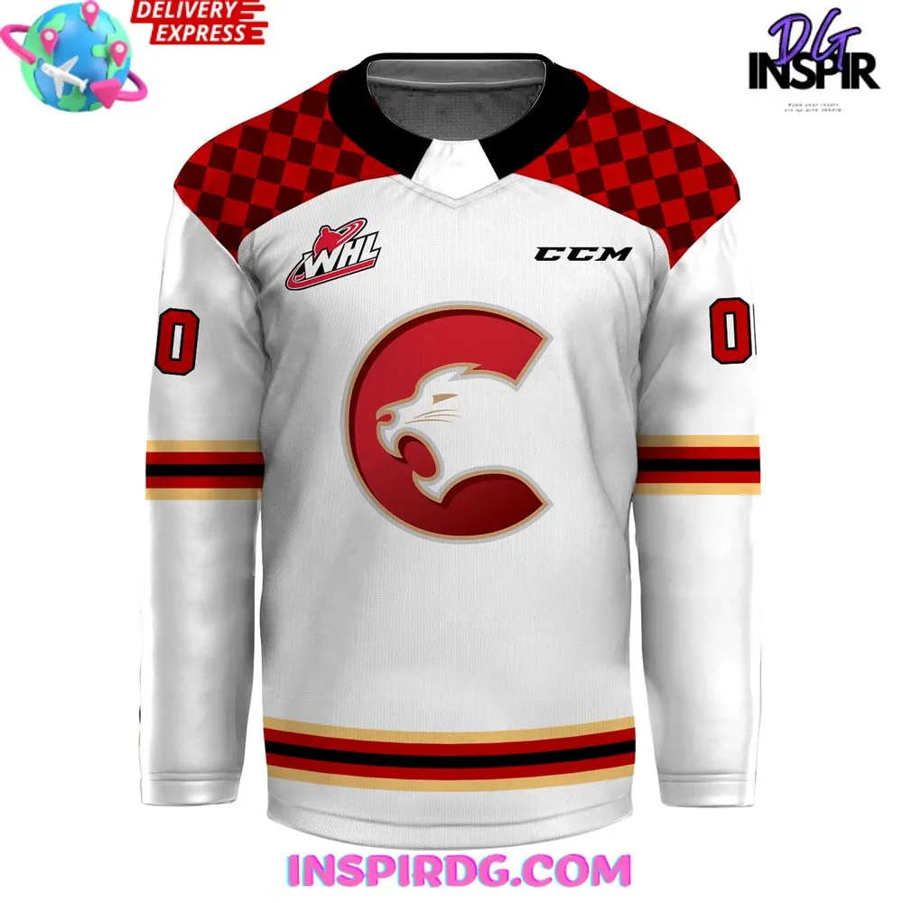-WHL Prince George Cougars CCM 2024 White Hockey Jersey