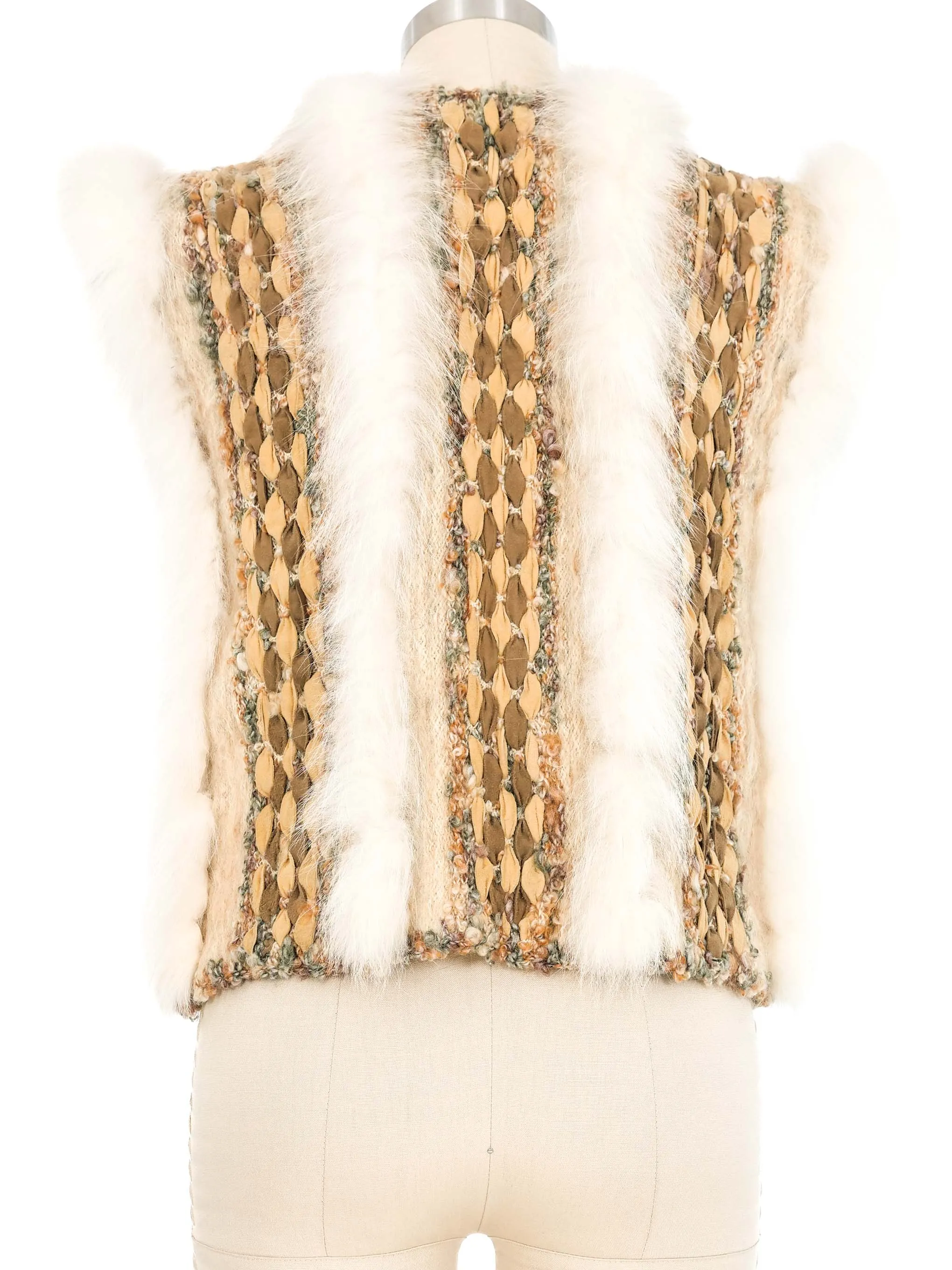 1960s Fur Trimmed Woven Vest