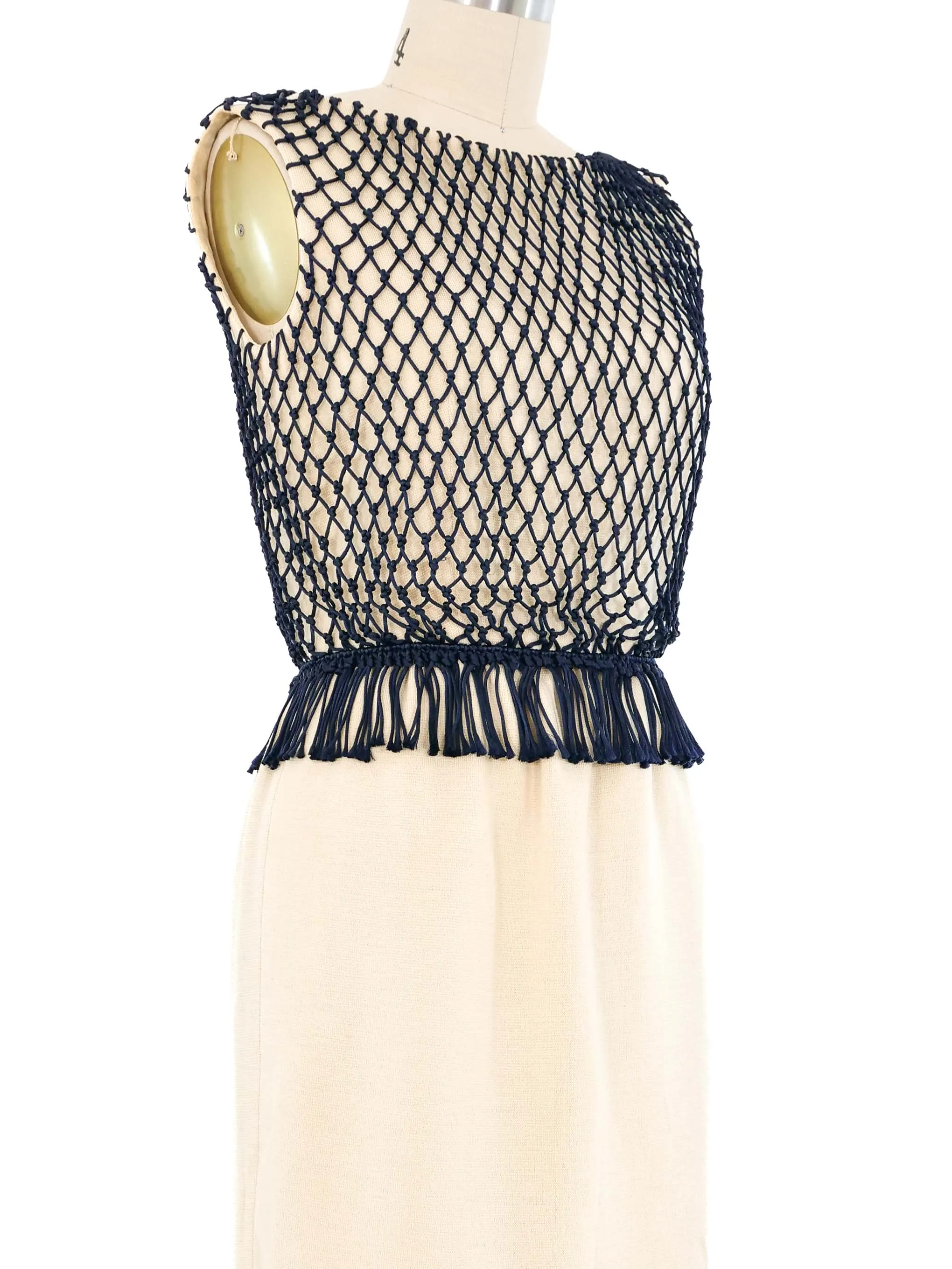 1960s Net Vest Sheath Dress