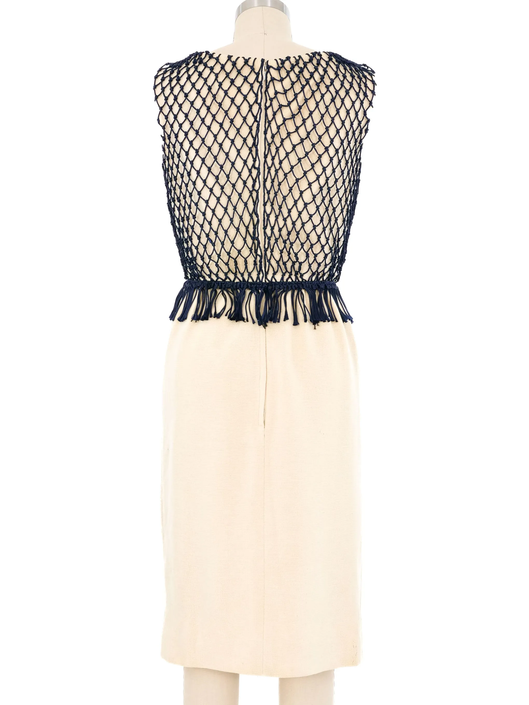 1960s Net Vest Sheath Dress