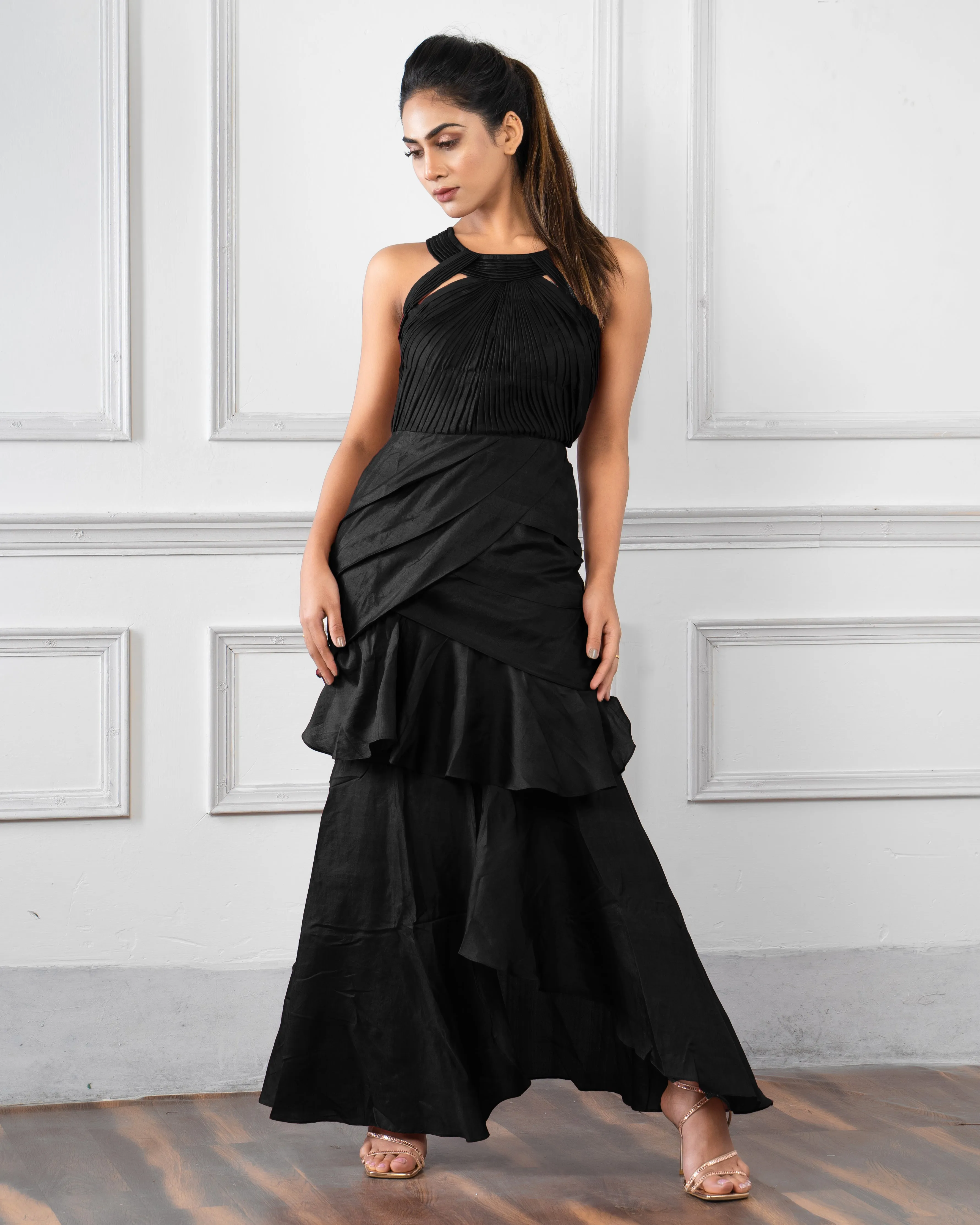 Accretion Draped Dress