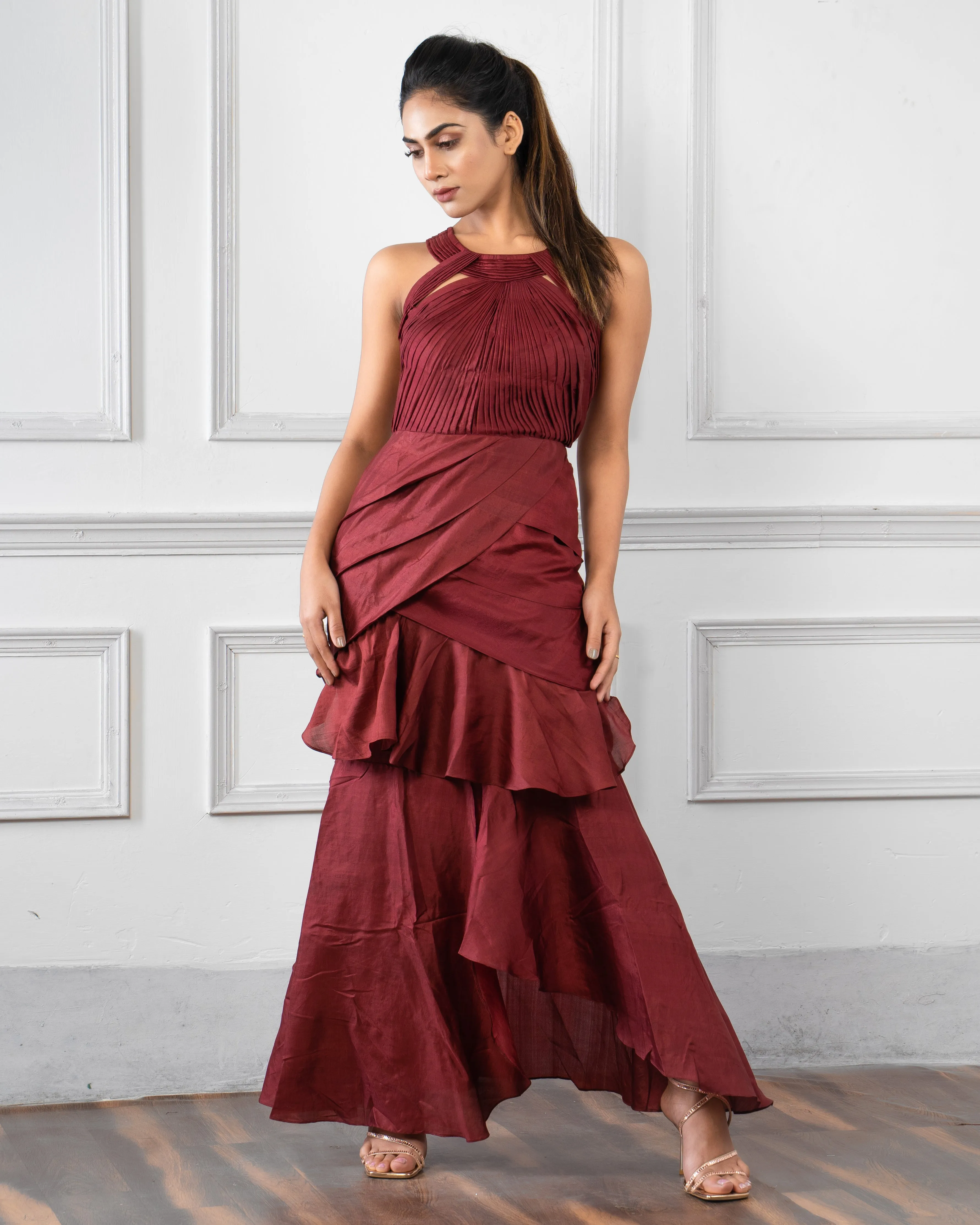 Accretion Draped Dress