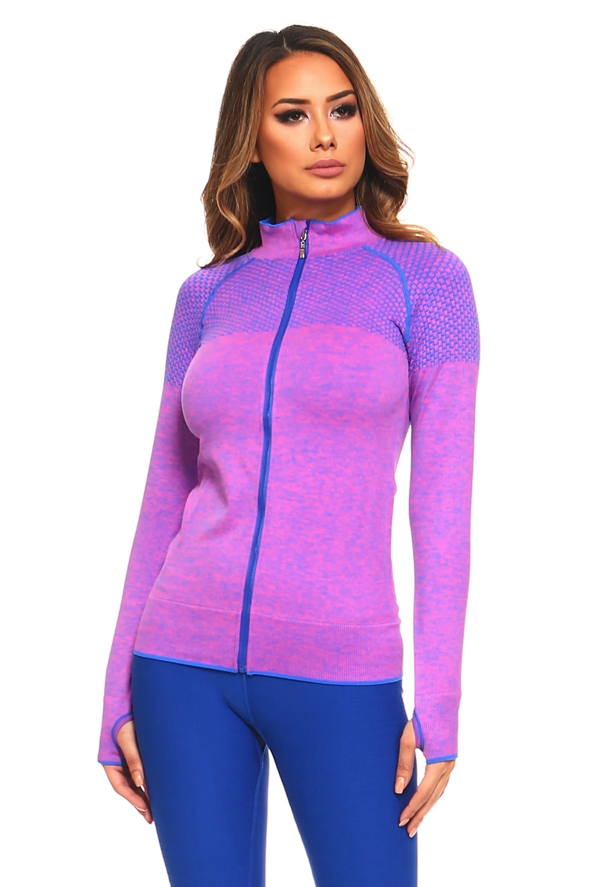 Active Mesh Zip Up Seamless Jacket