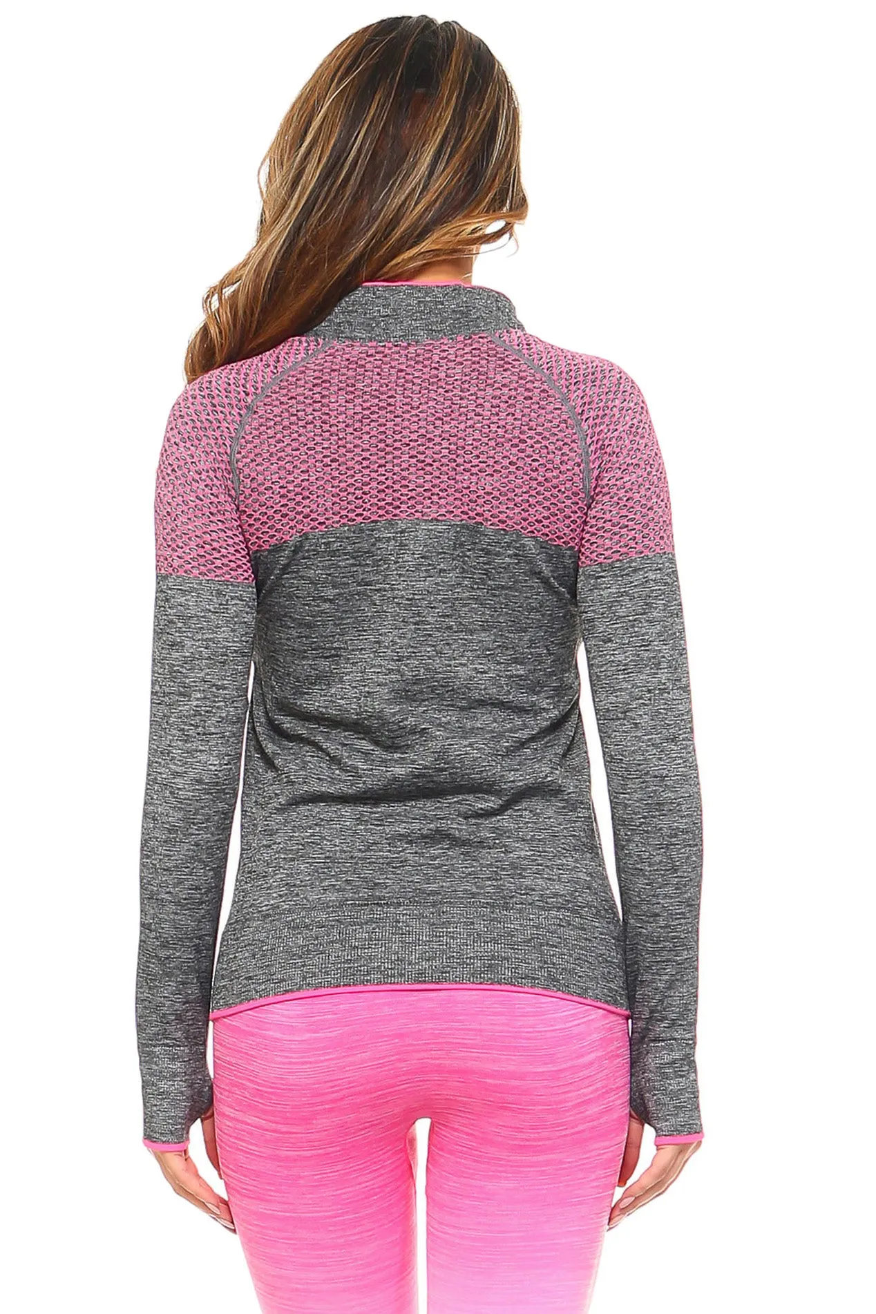 Active Mesh Zip Up Seamless Jacket