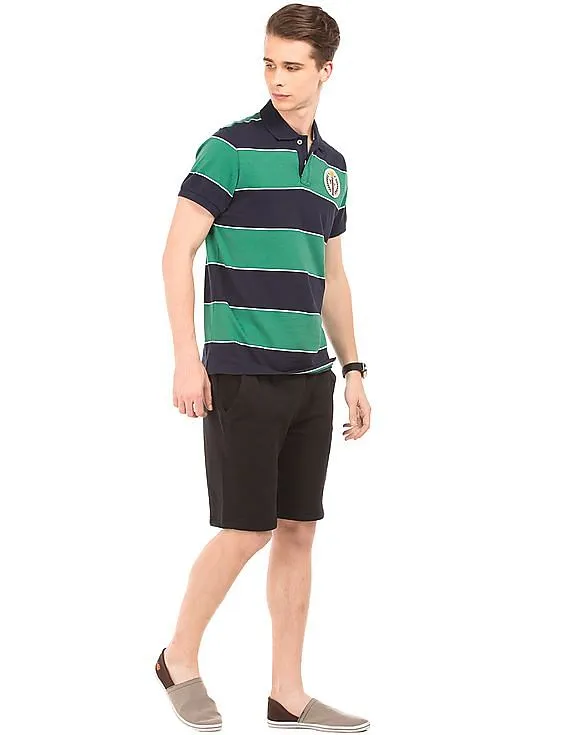 Aeropostale Striped Jersey Polo Shirt