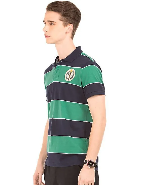 Aeropostale Striped Jersey Polo Shirt