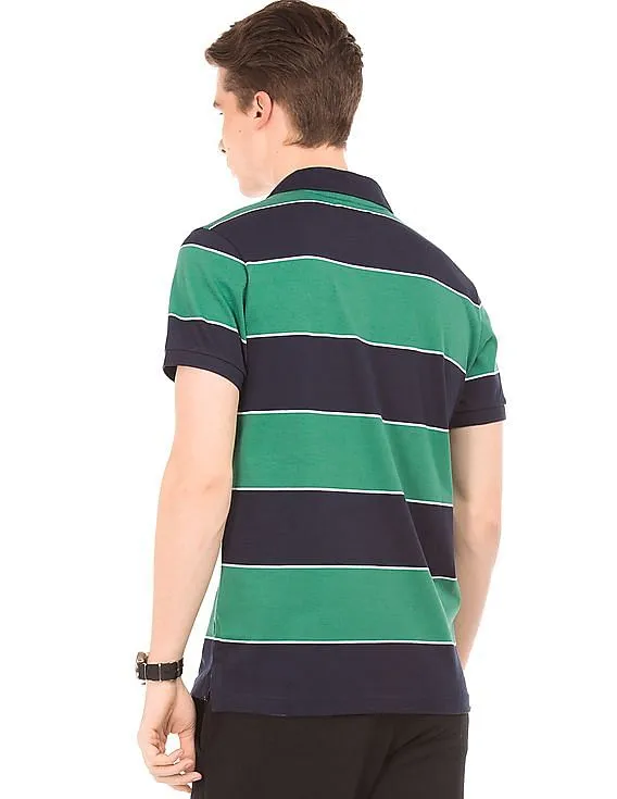 Aeropostale Striped Jersey Polo Shirt