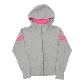 Age 11-12 Adidas Hoodie - Medium Grey Cotton Blend