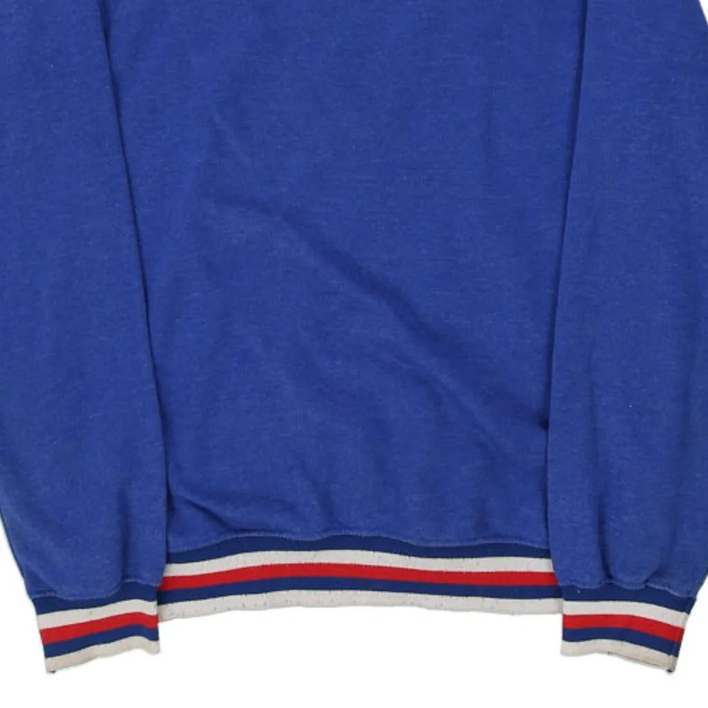 Age 11-12 Champion Spellout Hoodie - Medium Blue Cotton Blend