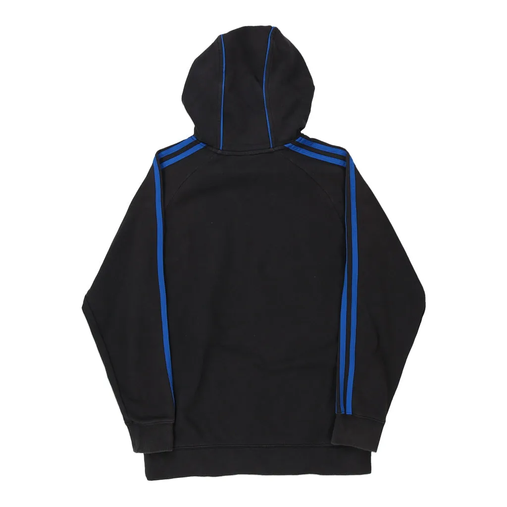 Age 12-13 Adidas Spellout Hoodie - Medium Black Cotton Blend