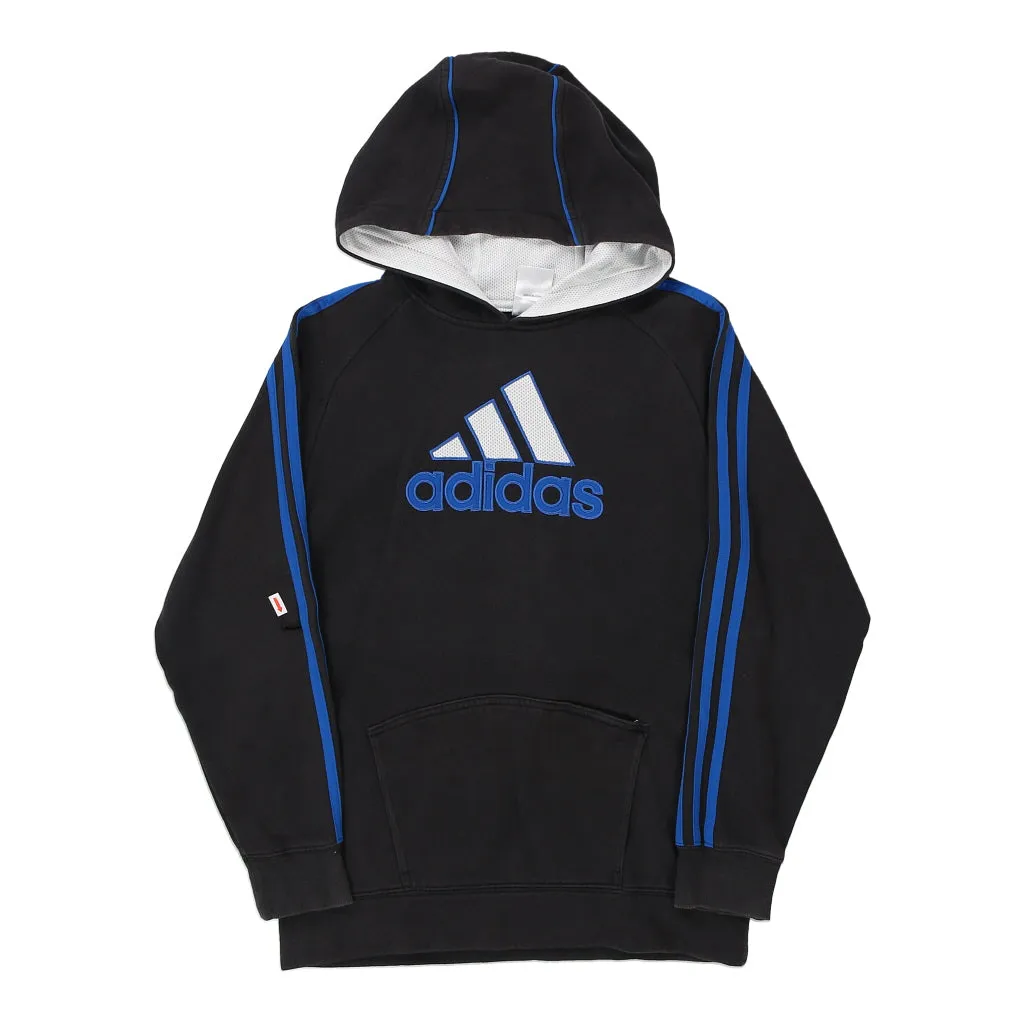 Age 12-13 Adidas Spellout Hoodie - Medium Black Cotton Blend