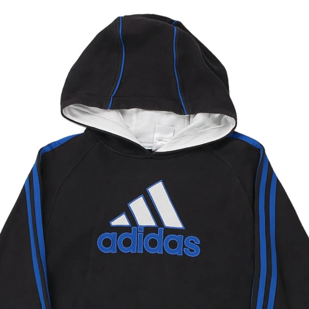 Age 12-13 Adidas Spellout Hoodie - Medium Black Cotton Blend