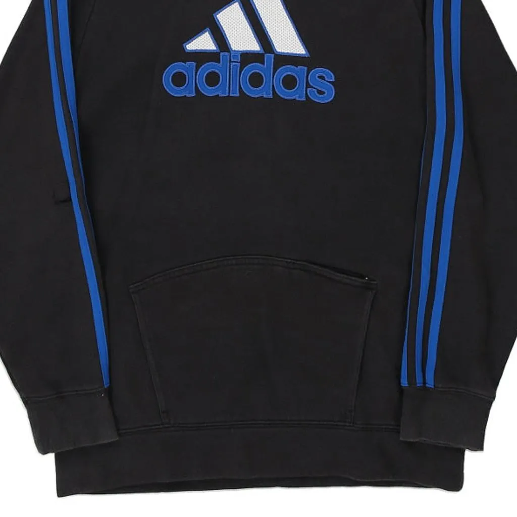 Age 12-13 Adidas Spellout Hoodie - Medium Black Cotton Blend