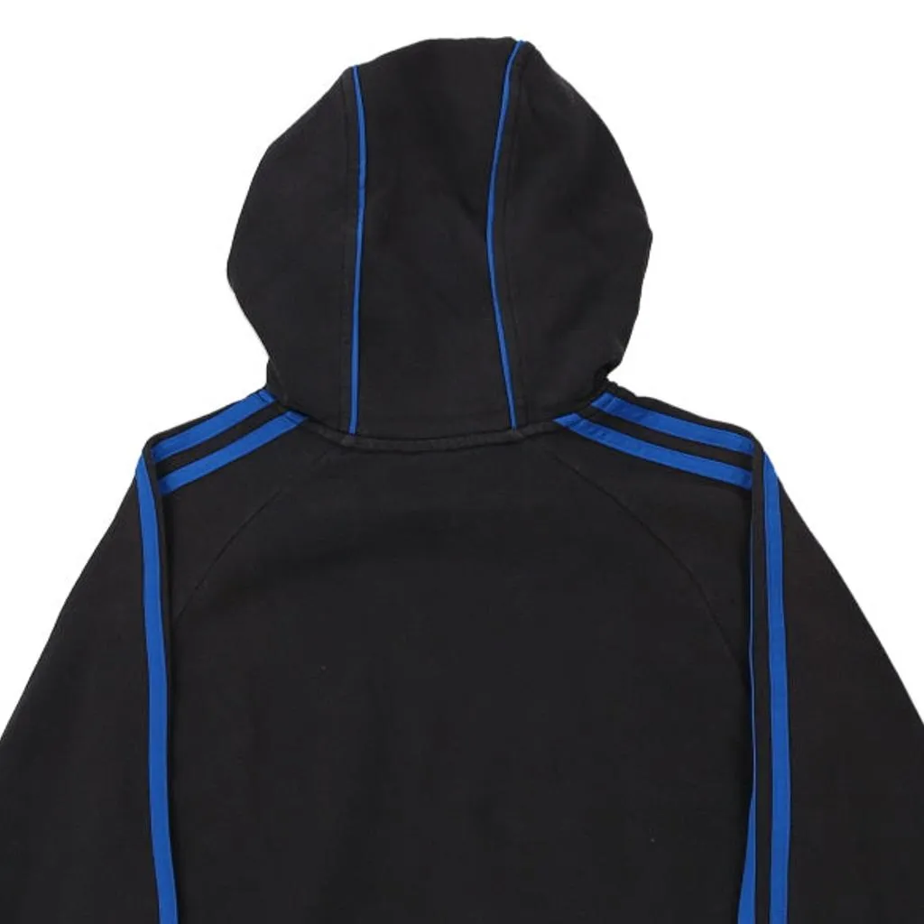 Age 12-13 Adidas Spellout Hoodie - Medium Black Cotton Blend