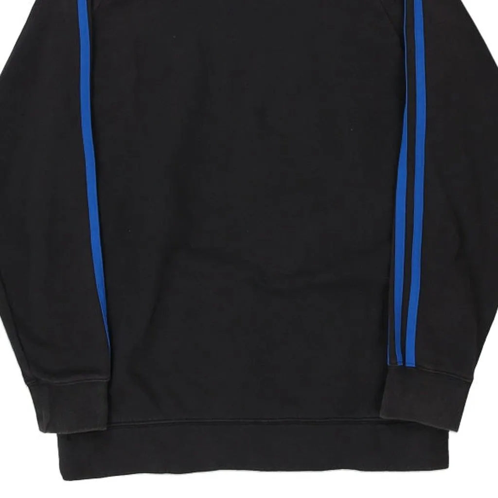 Age 12-13 Adidas Spellout Hoodie - Medium Black Cotton Blend