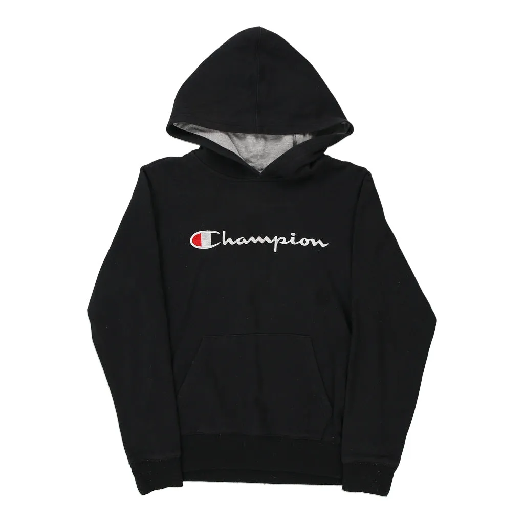 Age 12-14 Champion Hoodie - Medium Black Cotton Blend