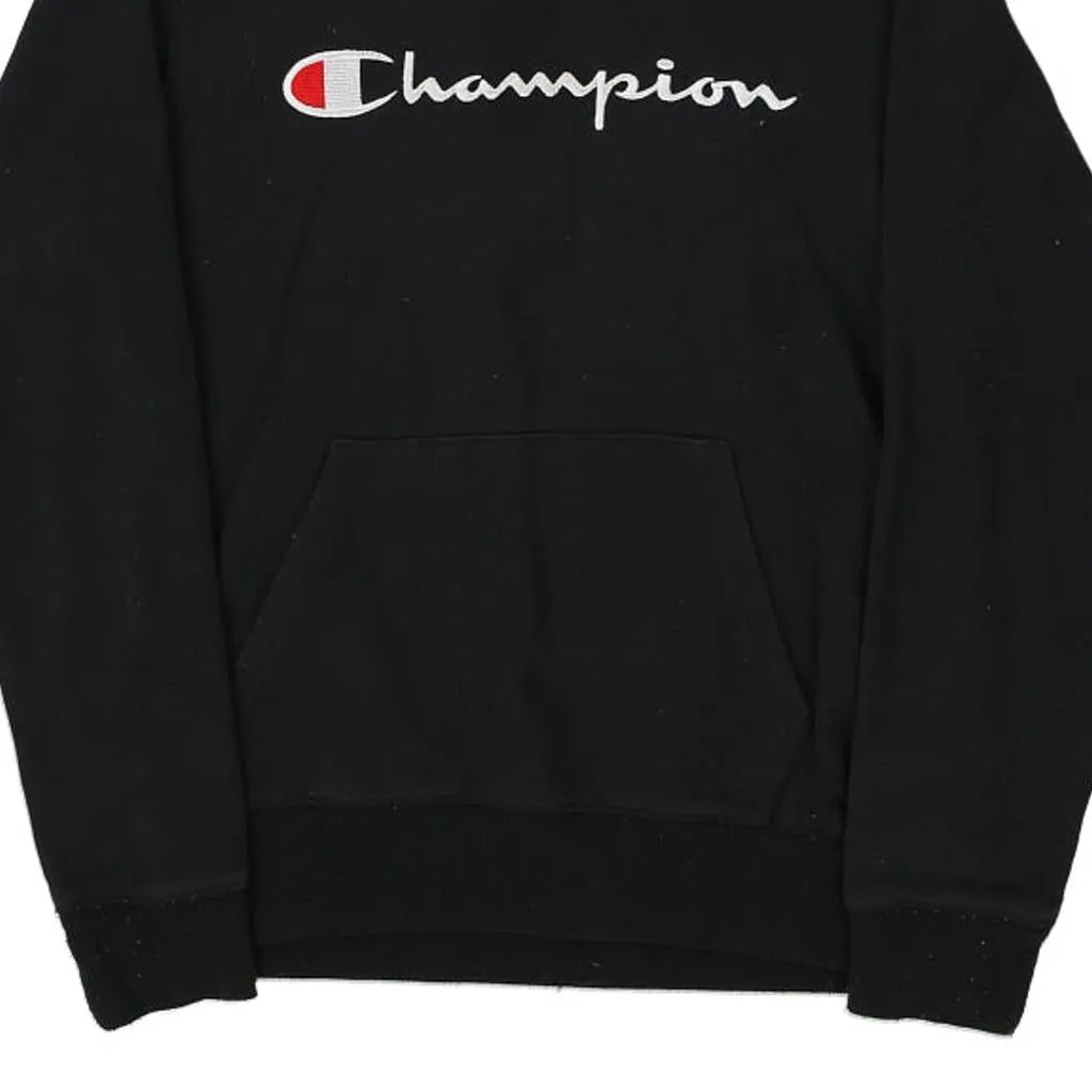 Age 12-14 Champion Hoodie - Medium Black Cotton Blend