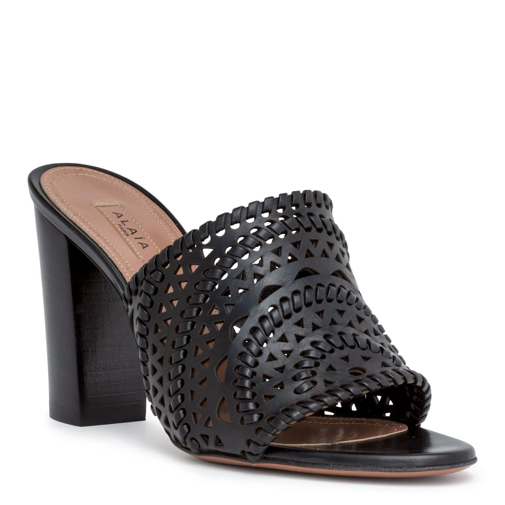 Alaïa Black braided leather mules