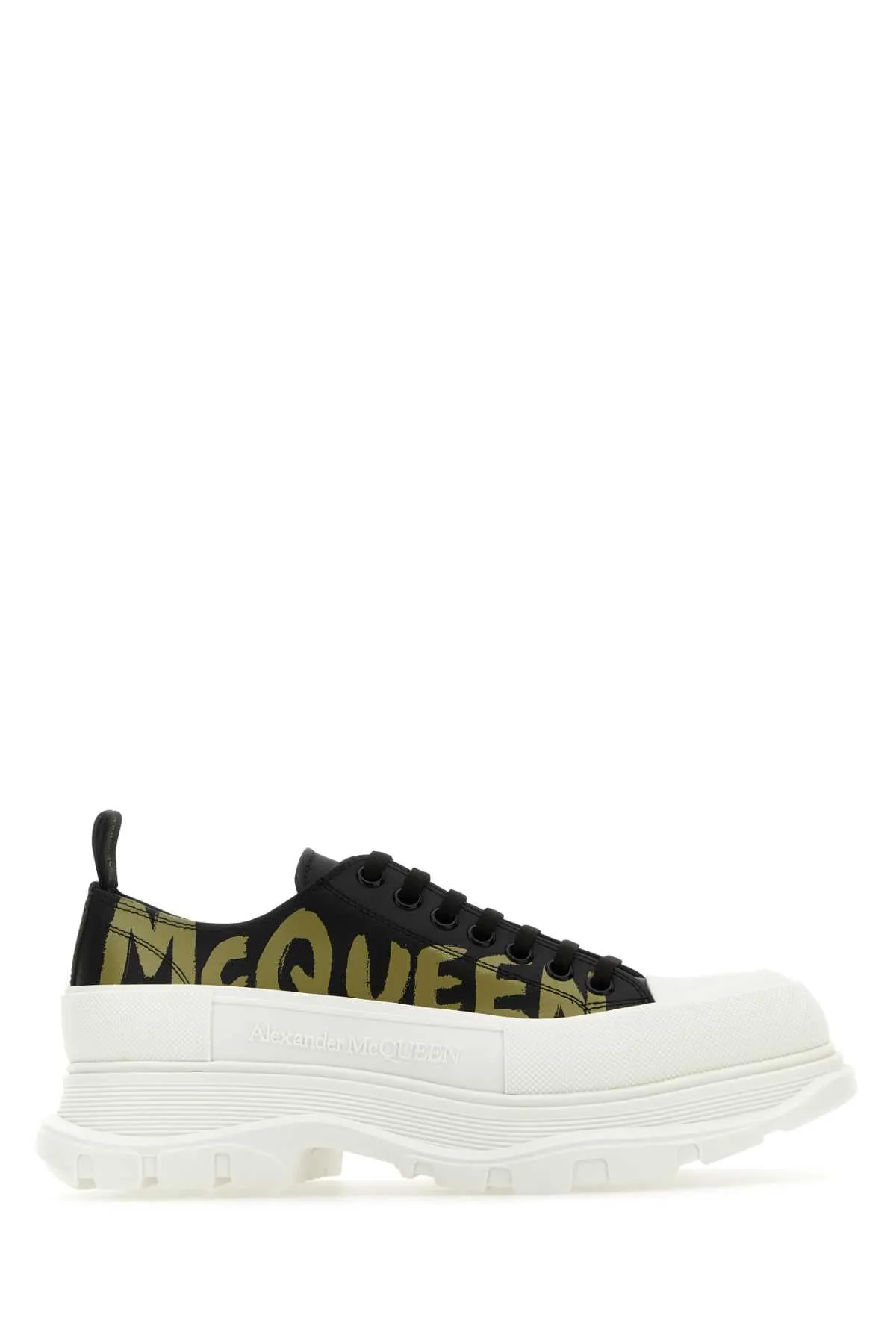 Alexander Mcqueen Black Leather Tread Slick Sneakers