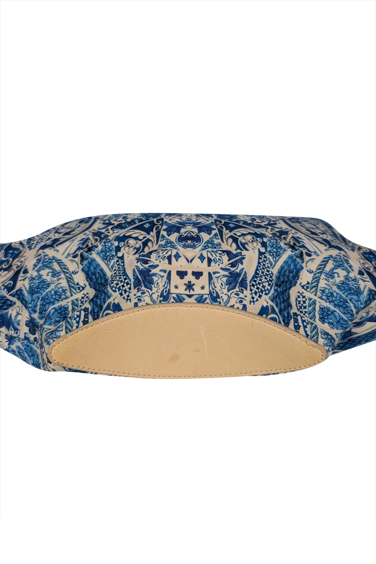 Alexander McQueen - Blue & White Paisley Print Canvas Manta Clutch Bag