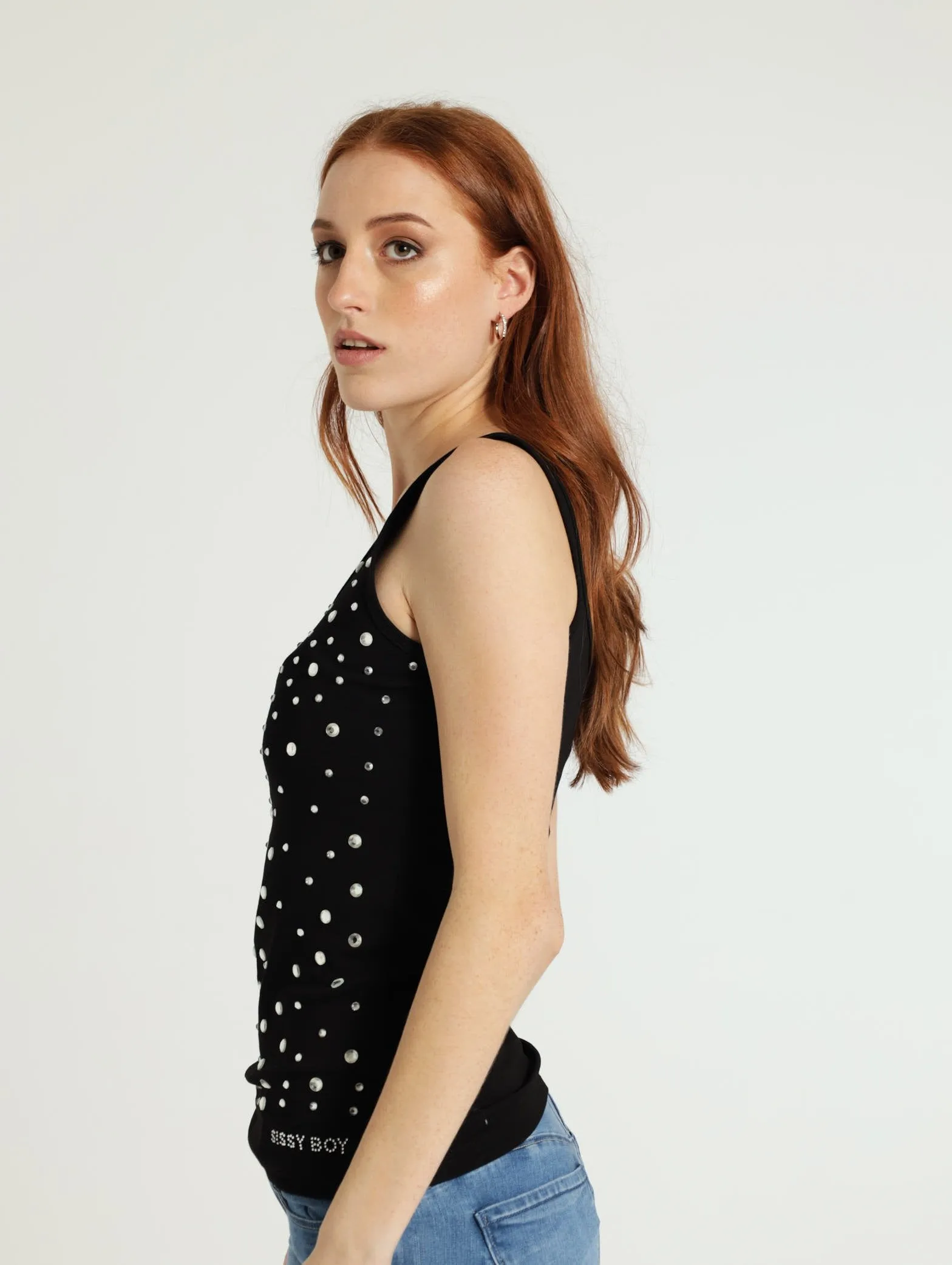 All Over Bling Vest - Black