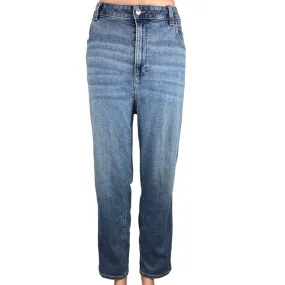 American Eagle Blue Denim Medium Wash High Rise Straight Leg Jeans Size 18