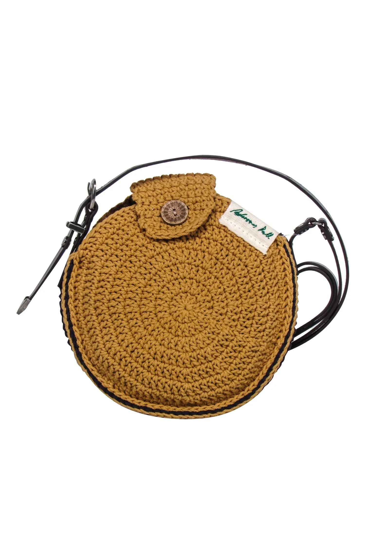 Andersson Bell - Tan & Multi Color Woven Round Crossbody Bag