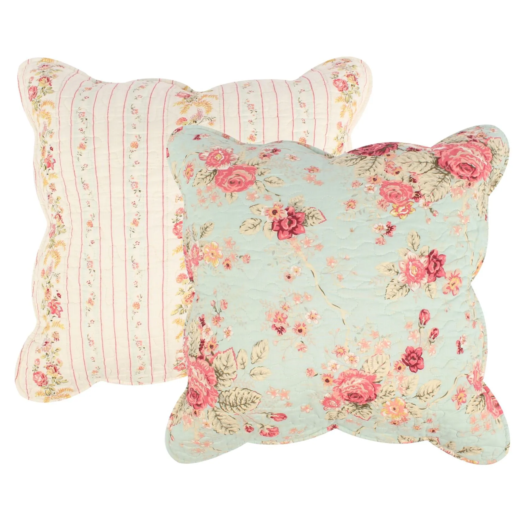 Antique Rose Quilt And Decorative Pillow Set