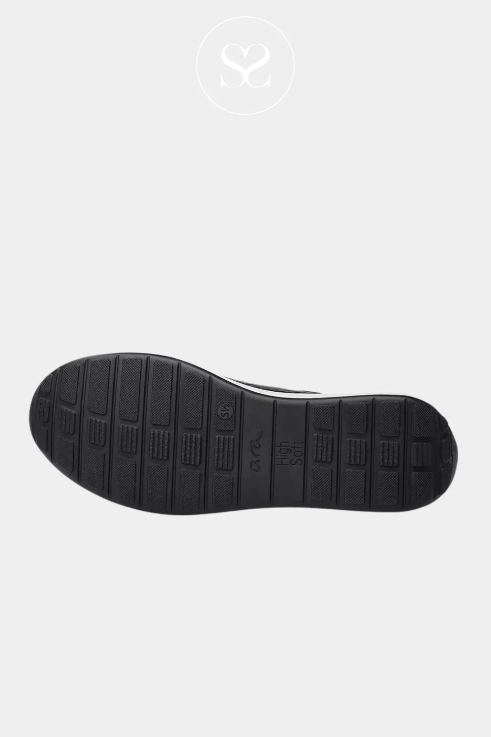 ARA 12-34587 BLACK LEATHER WEDGE TRAINERS