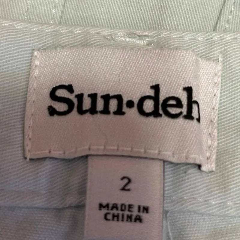 Aritzia Sun-deh Light Blue Straight Wide Leg Mid-Rise Ankle Pants Denim Jeans 2