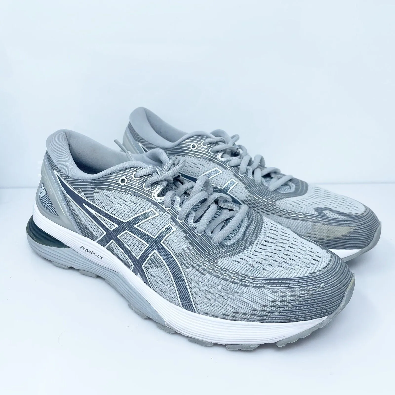 Asics Womens Gel Nimbus 21 1012A155 Gray Running Shoes Sneakers Size 9.5