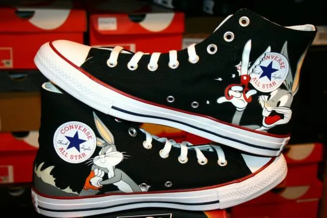 Authentic converse x bugs bunny black white red chuck taylor all star men size