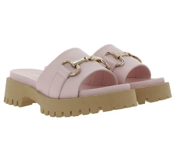 BABOUCHE Lifestyle mules pour femmes chaussures à plateforme mode en cuir nappa 130 rose