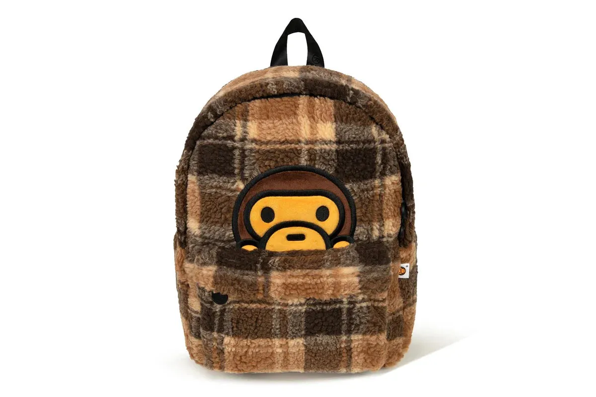 BABY MILO FUR CHECK MEDIUM BACKPACK