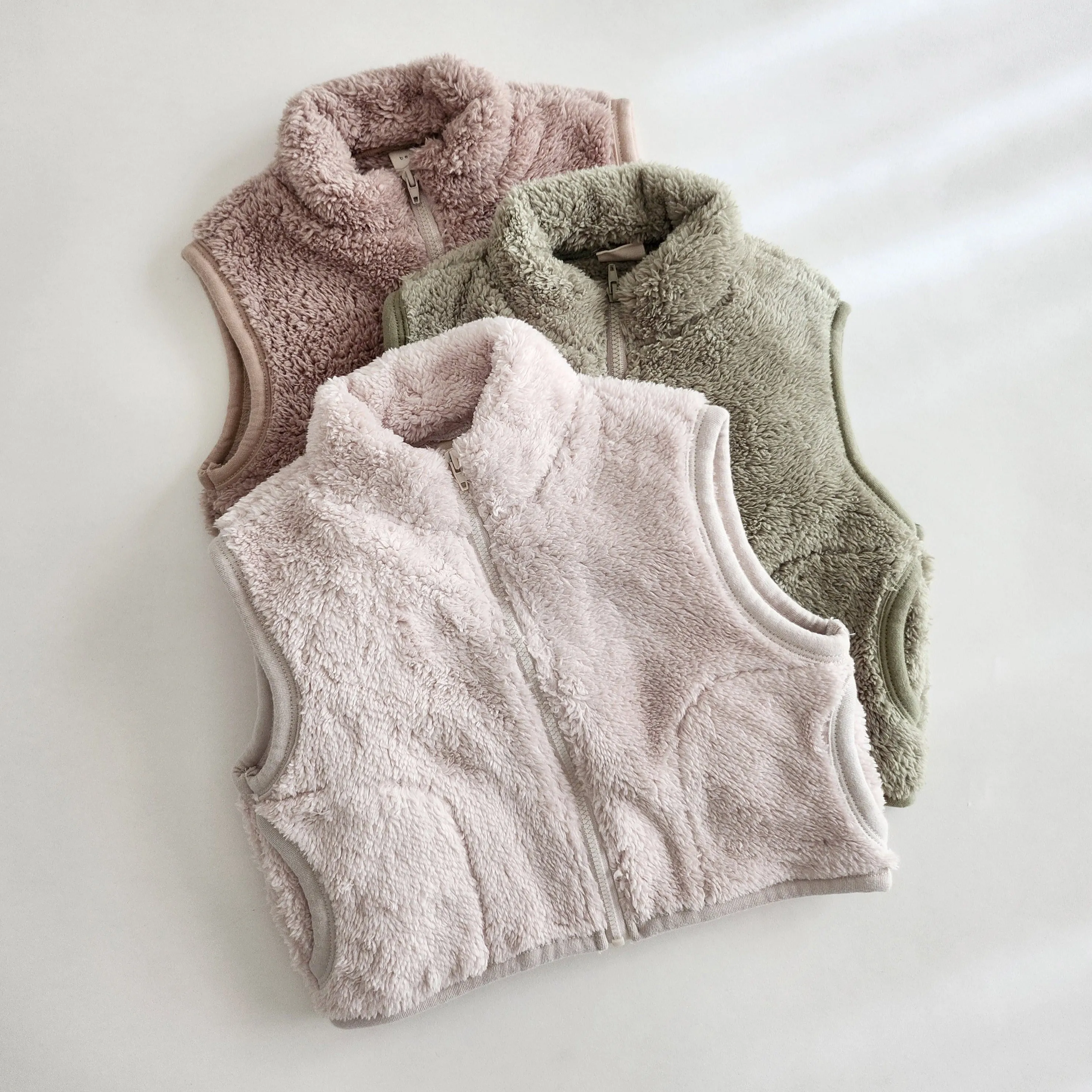 Baby Toddler Bella Fluffy Fleece Pocket Vest  (3m-6y) - 3 Colors