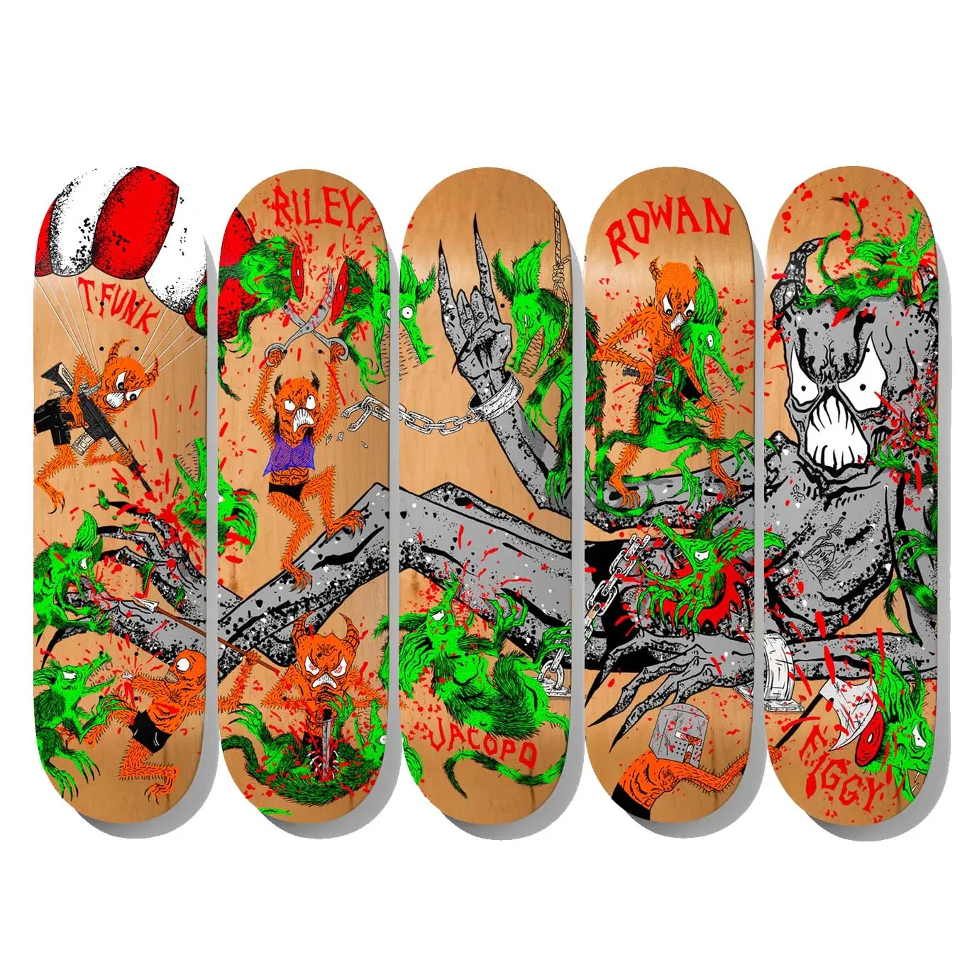 Baker Skateboards - 8.0 Justin 'Figgy' Figueroa Toxic Rats Neckface Skateboard Deck