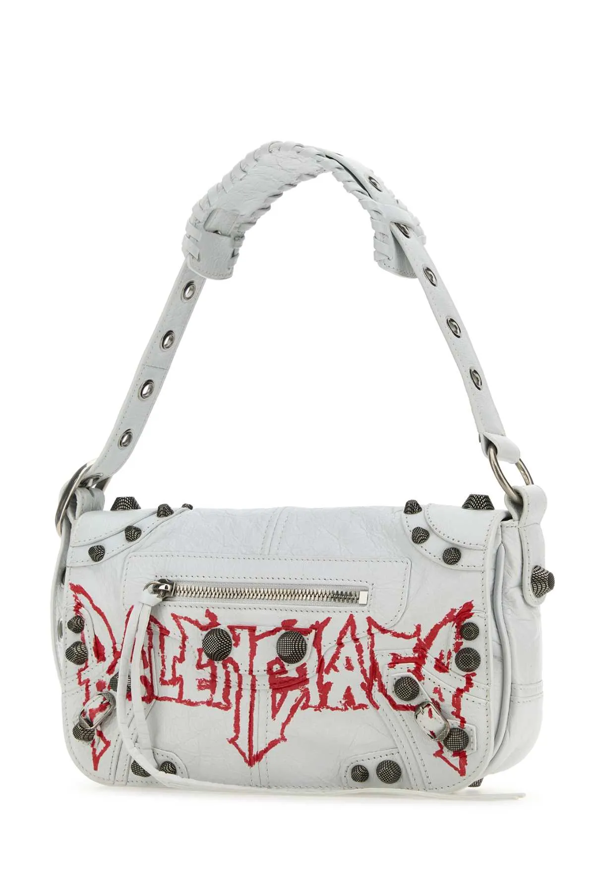 Balenciaga White Leather Le Cagole Xs Diy Metal Crossbody Bag