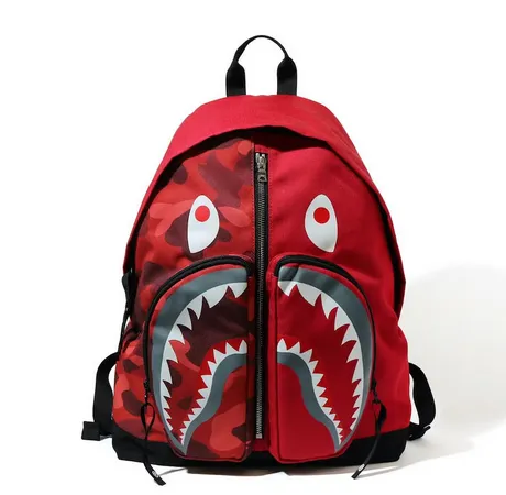 BAPE Color Camo Shark Day Backpack Red