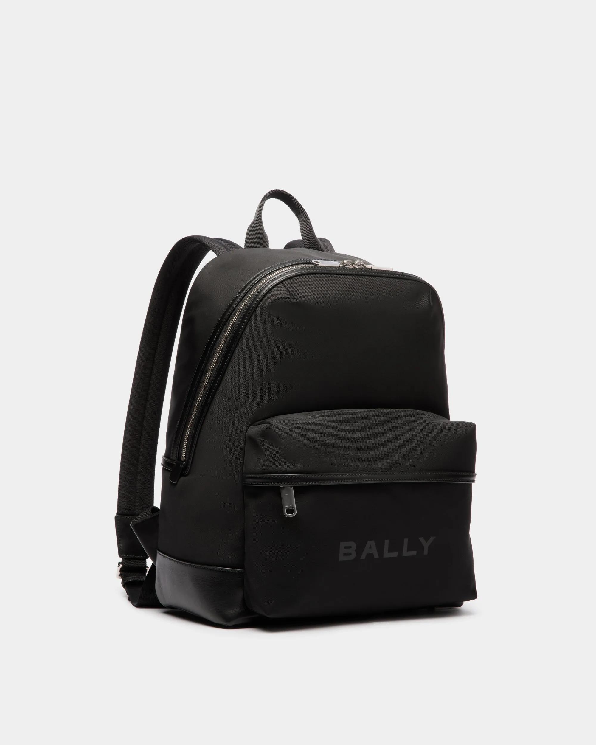 Bar Backpack in Black Nylon And Leather