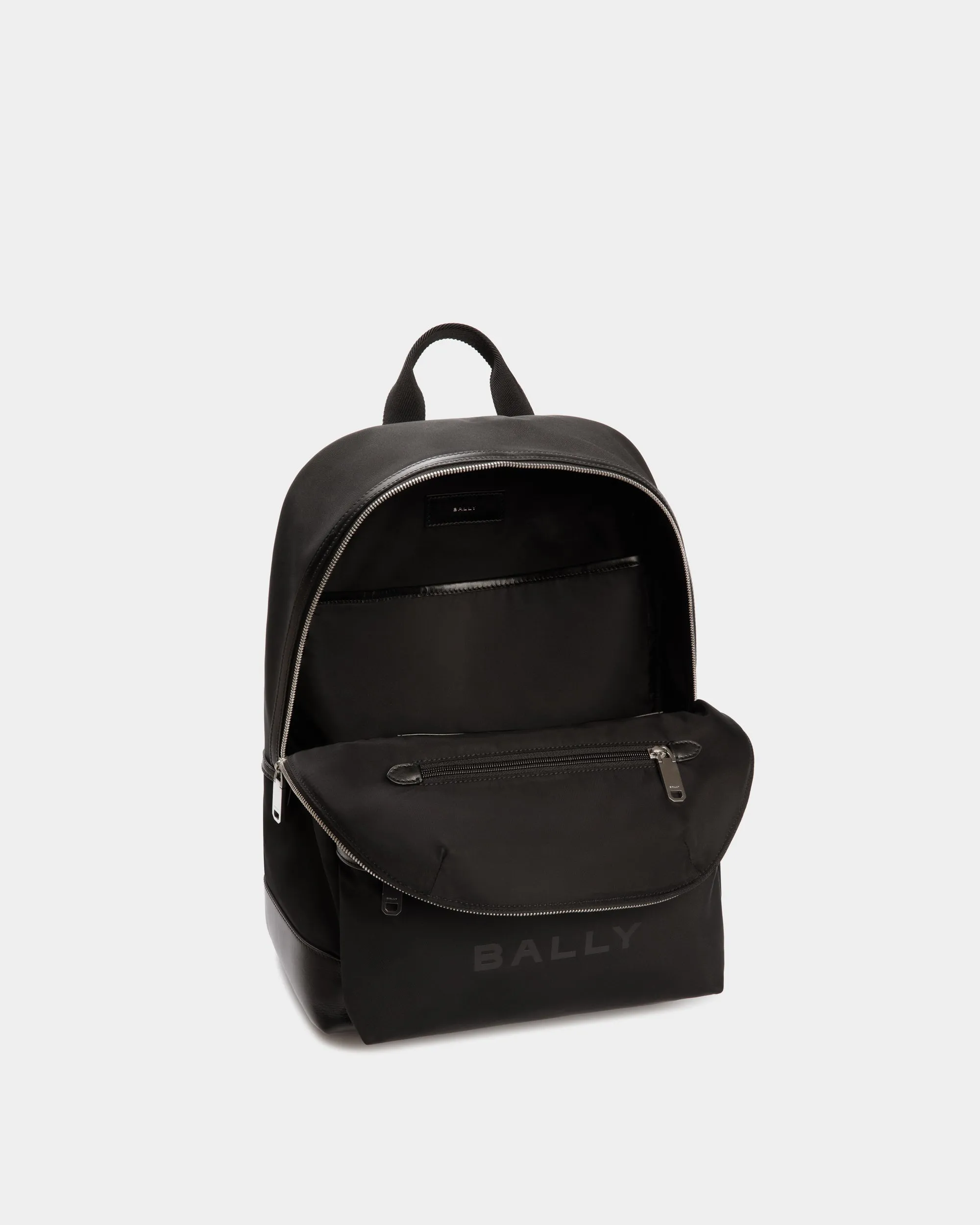 Bar Backpack in Black Nylon And Leather