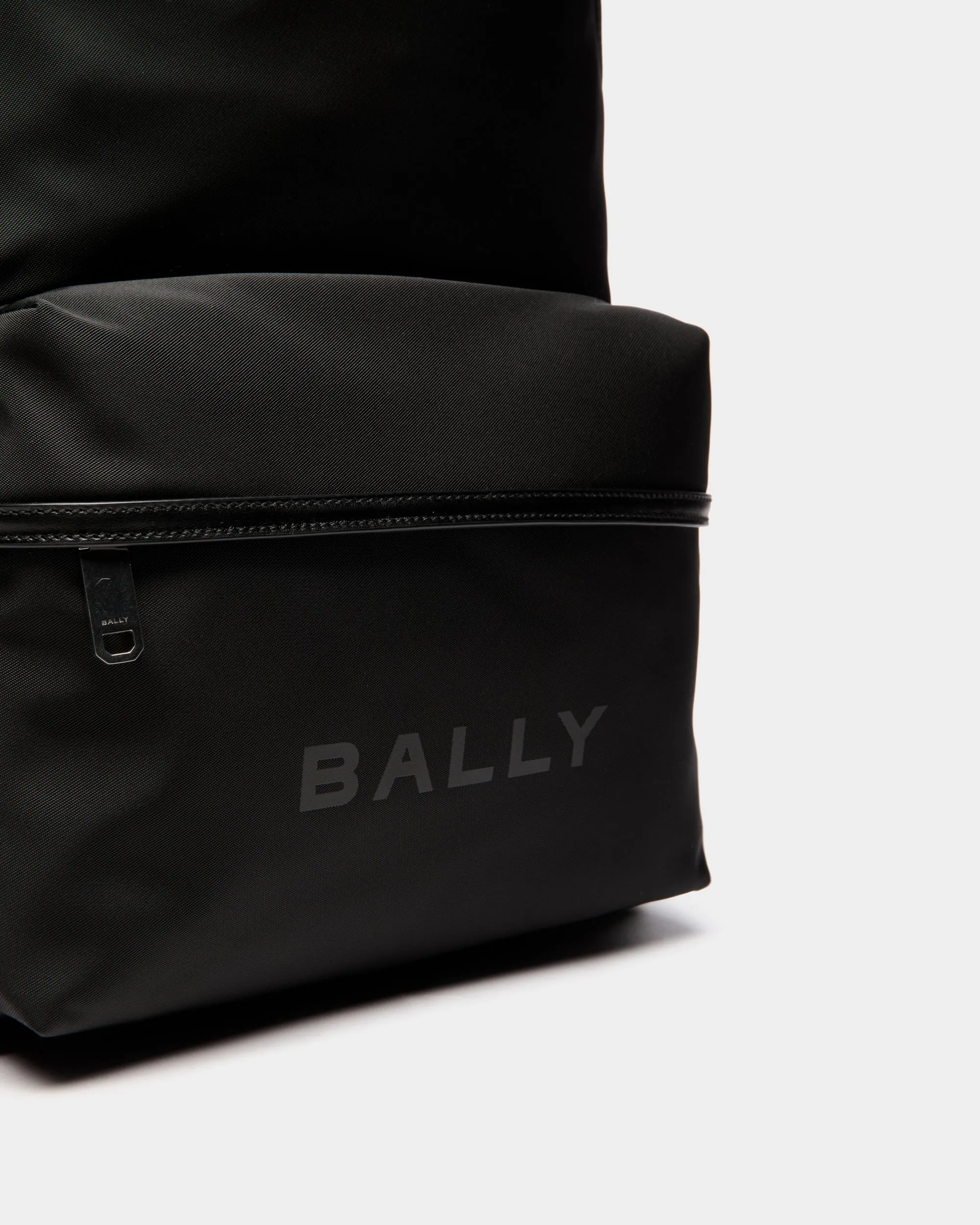 Bar Backpack in Black Nylon And Leather