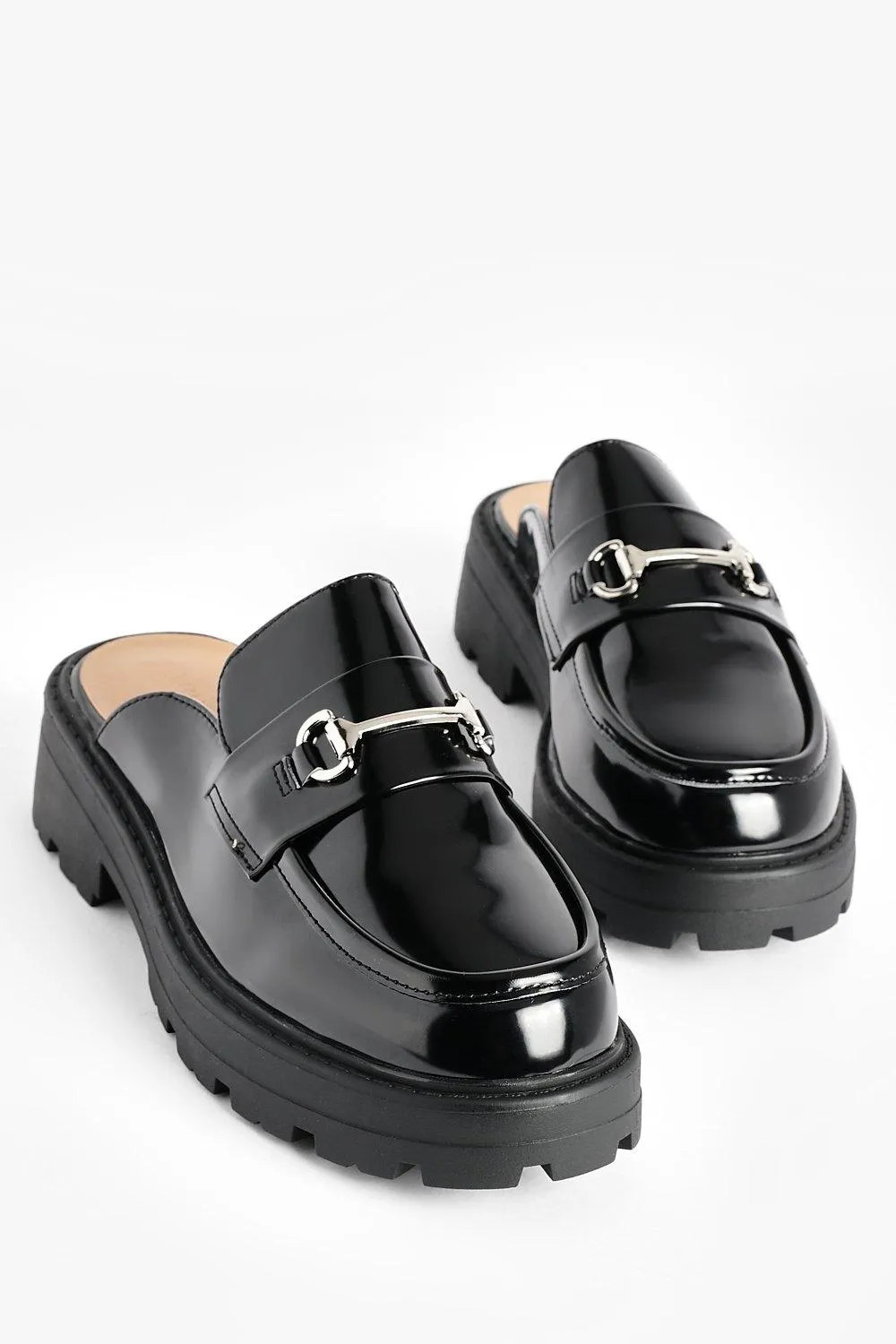 Bar Detail Slip On Chunky Loafers