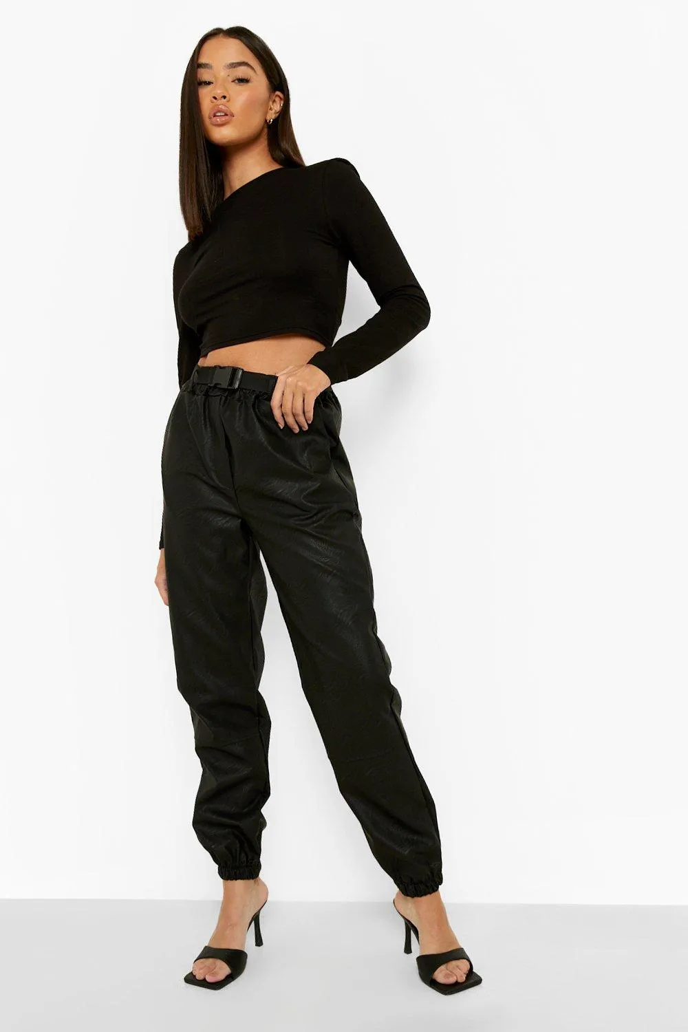 Basic Cargo Jogger Pu Pants