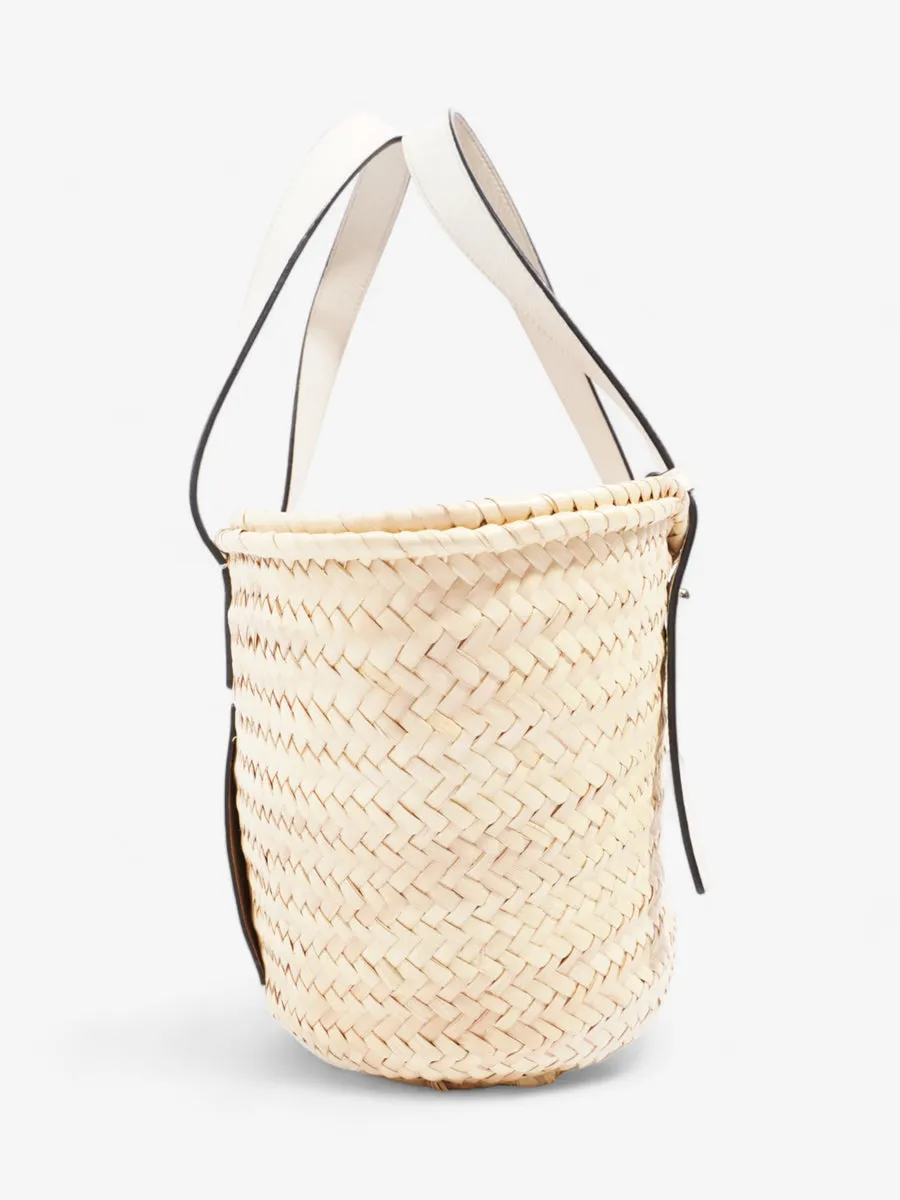 Basket Bag White Raffia Medium